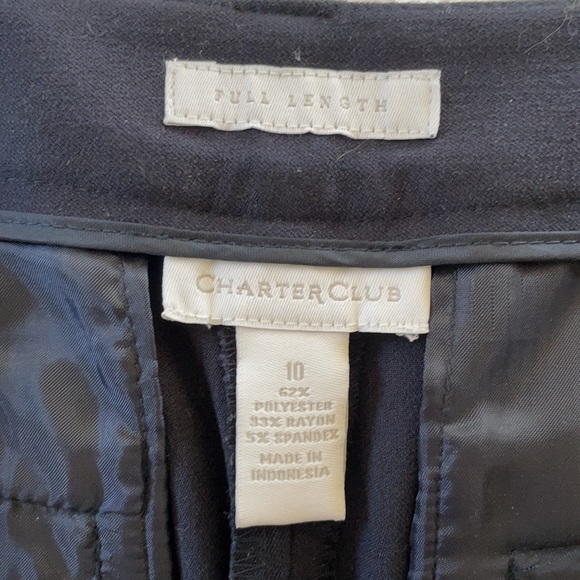Charter Club Navy Full Length Pant Sz10 - Picture 11 of 13